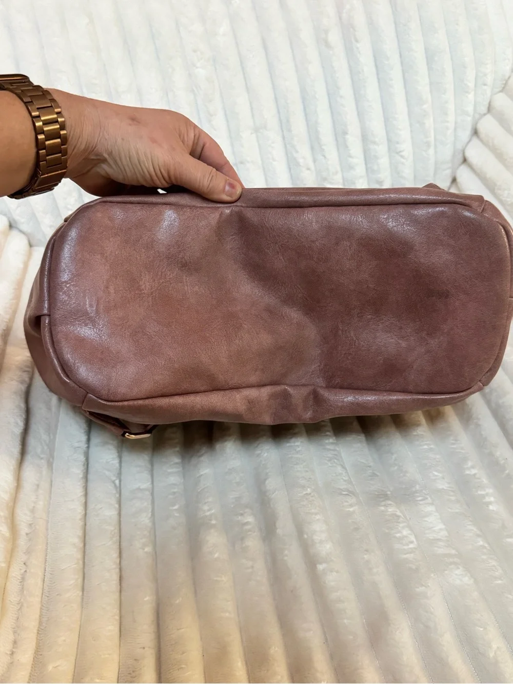 Classic Dusty-Rose colored Leatherette Convertible Women’s Backpack Tote